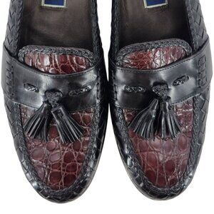 NEW Vintage Bragano Exotic Crocodile Leather Dress Shoes Mens 13N Brown Black